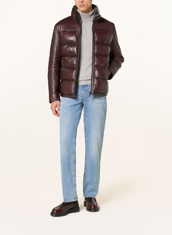 MILESTONE Lederjacke DUNKELROT