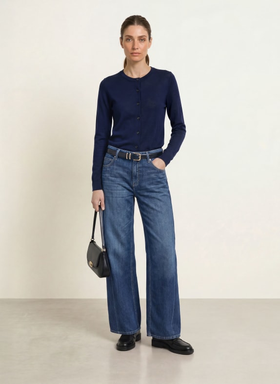 lilienfels Vest van merinowol DONKERBLAUW