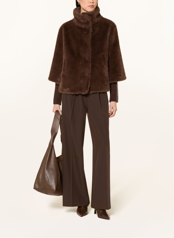 RINO & PELLE Kunstbontjas in gemengde materialen MARRON FONCÉ