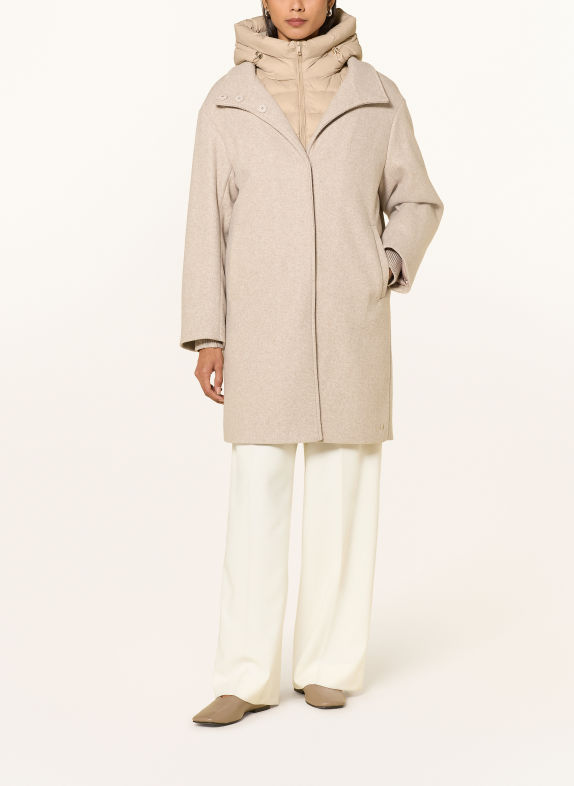 RINO & PELLE OMRI coat with removable collar BEIGE