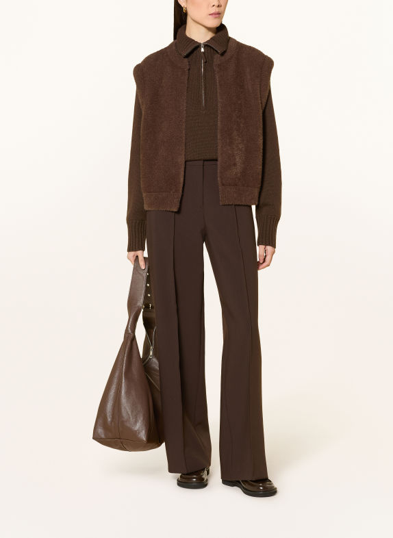 RINO & PELLE ELONA Knit Vest DARK BROWN