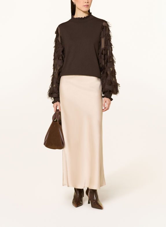 RINO & PELLE JANIQUE Sweater in a mix of materials DARK BROWN