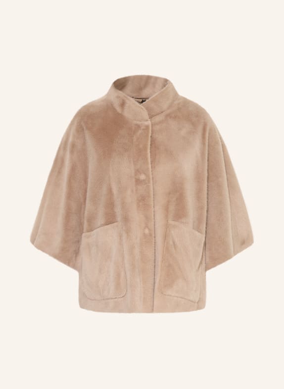 RINO & PELLE Faux Fur Cape DEWI BEIGE