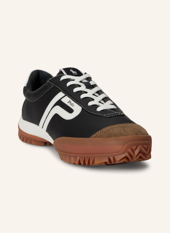 POLO RALPH LAUREN Sneakersy ČERNÁ / ČERNOŠEDÁ / BÍLÁ