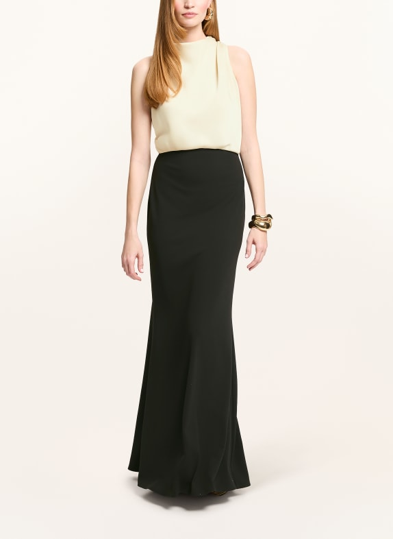 SWING Abendkleid im Materialmix SCHWARZ / CREME