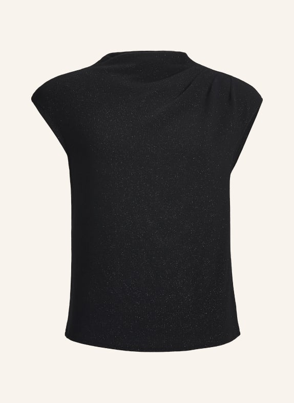 SWING Knit top with glitter yarn BLACK