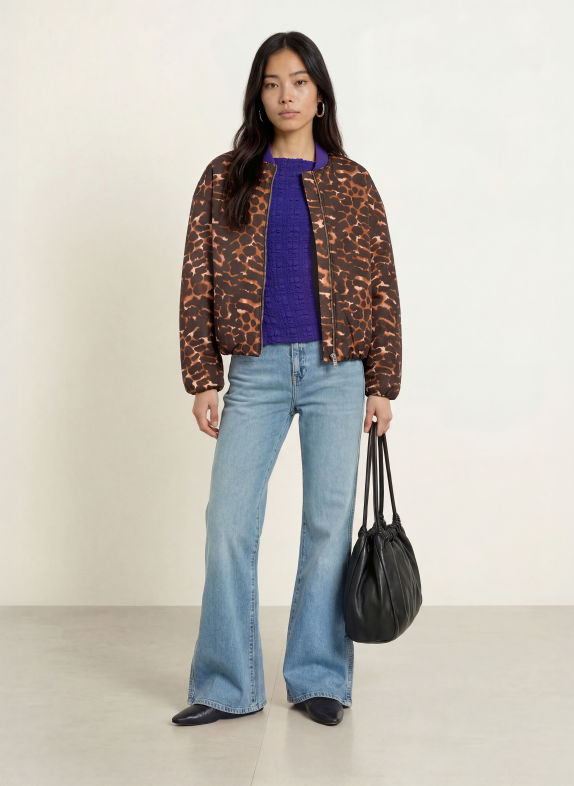 FABIENNE CHAPOT HERMI Bomber jacket DARK BROWN / PURPLE