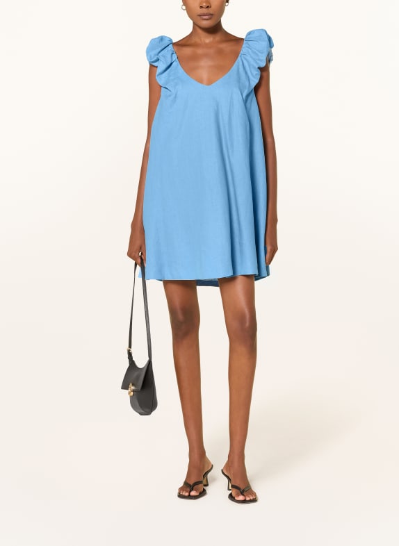 FAITHFULL THE BRAND Leinenkleid NINA HELLBLAU