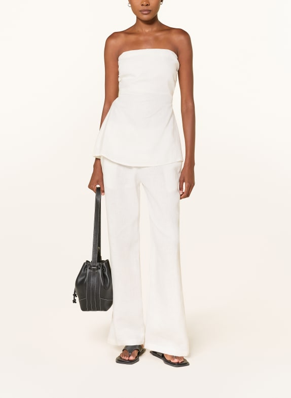 FAITHFULL THE BRAND Off-shoulder blouse SOLMAR van linnen WIT