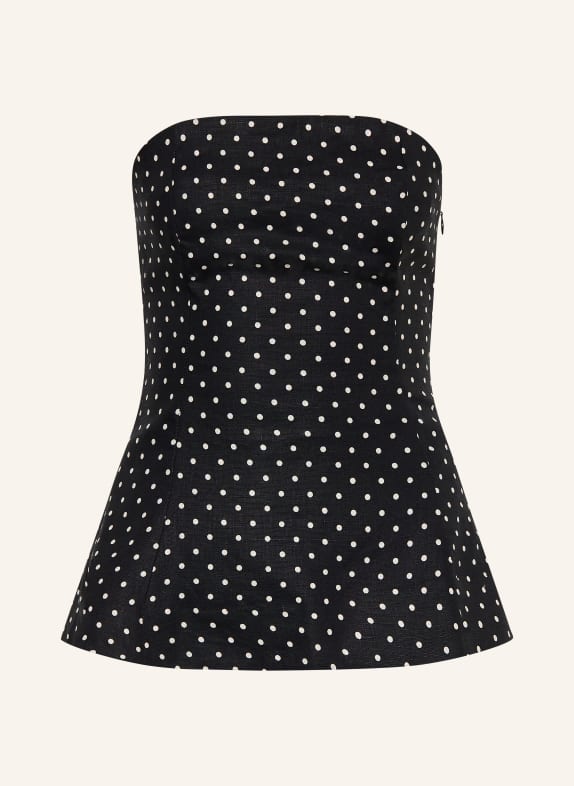 FAITHFULL THE BRAND PETRO Off-Shoulder Top made of linen BLACK / WHITE
