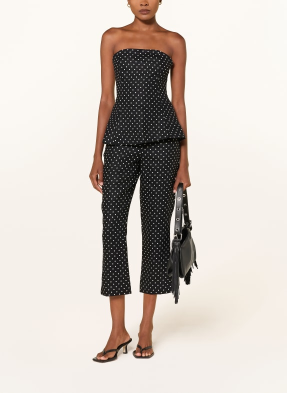 FAITHFULL THE BRAND Off-shoulder top PETRO van linnen ZWART / WIT