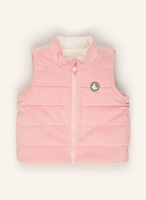 PETIT BATEAU Kamizelka dwustronna BLADORÓŻOWY / ECRU
