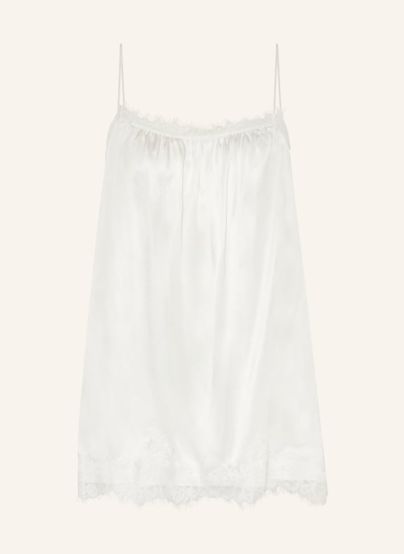 black palms LINGY Satin Top with Lace WHITE