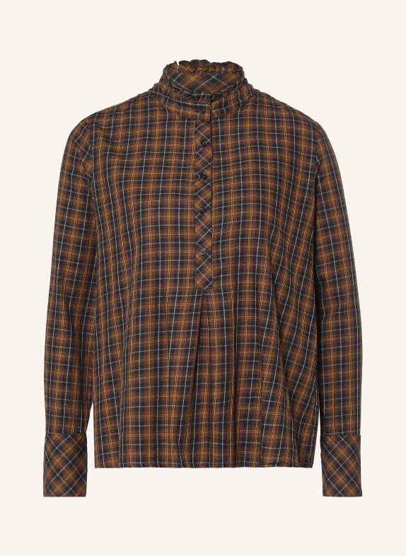 lilienfels Blus med volanger BRUN / KONJAK / SVART