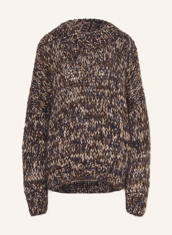 MAIAMI Alpaca sweater DARK BROWN / CREAM / BLUE