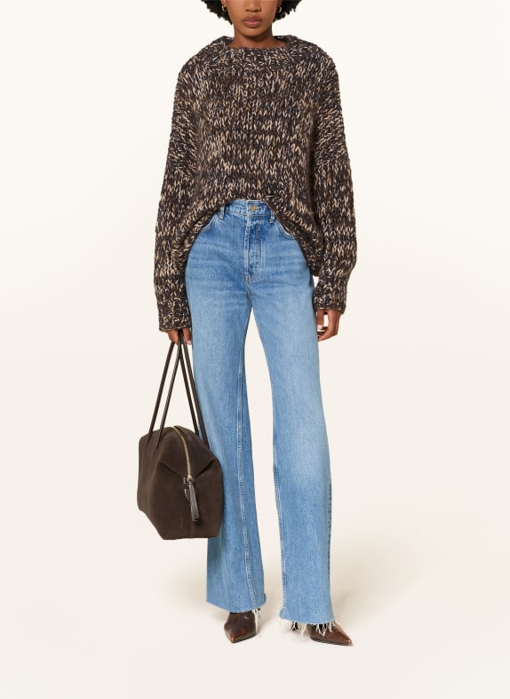 MAIAMI Trui met alpaca MARRON FONCÉ / CRÈME / BLAUW