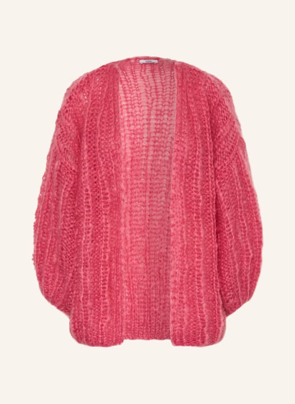 MAIAMI Gebreid openvallend vest met mohair ROZE