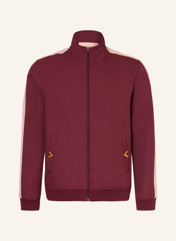 VALENTINO Trainingsjacke VGOLD  mit Galonstreifen DUNKELROT / BEIGE