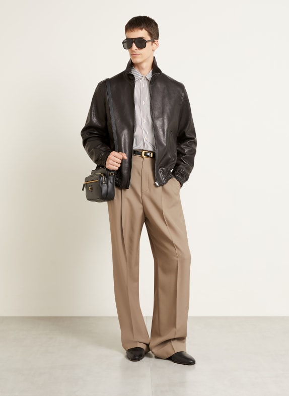 VALENTINO Kožená bunda LEATHER ČERNÁ