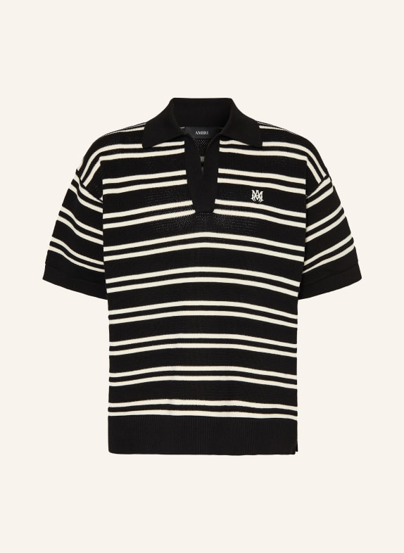 AMIRI Strick-Poloshirt SCHWARZ / CREME