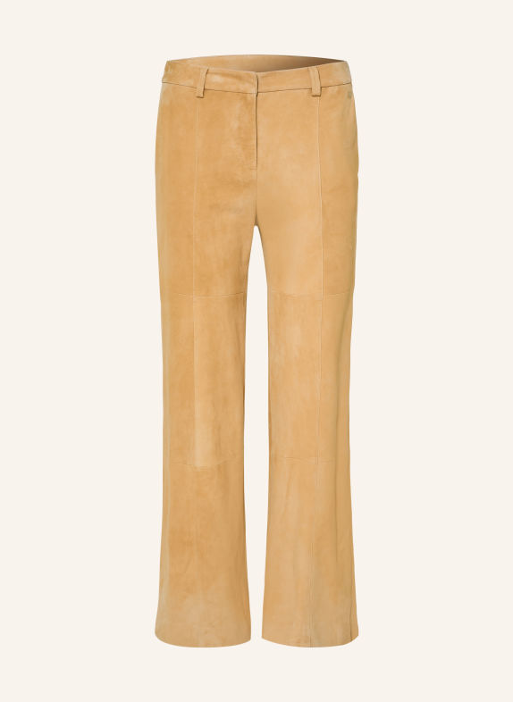 MARC CAIN Pantaloni din piele 620 tannin