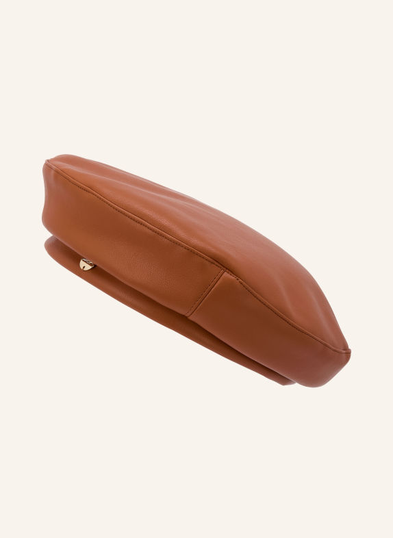 MARC CAIN Leather-look beret 634 light hazelnut