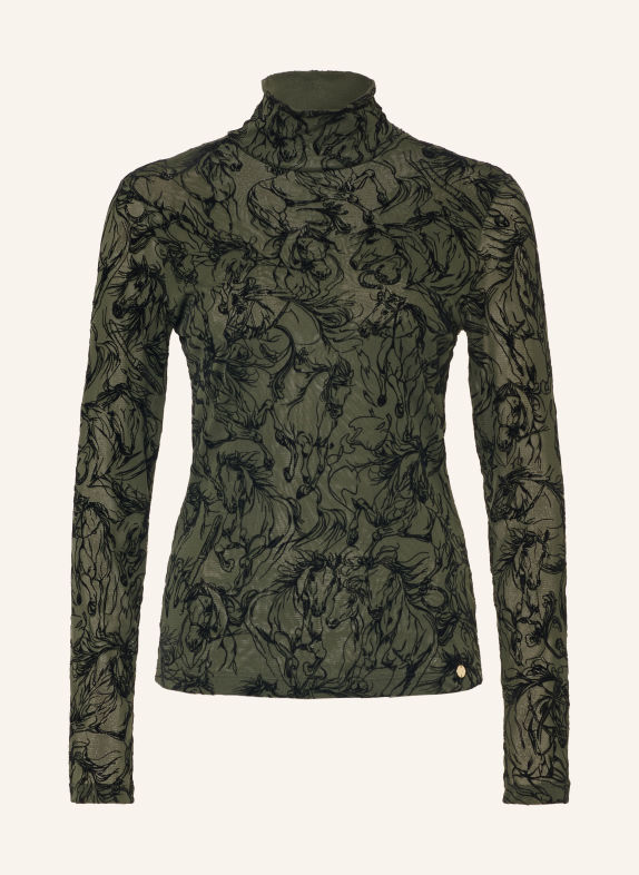 MARC CAIN Longsleeve met lange mouwen van mesh 599 forest night new