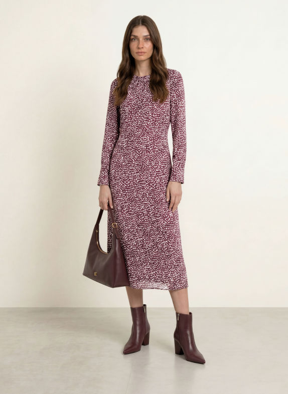 MARC CAIN Kleid mit Seide 296 winetasting