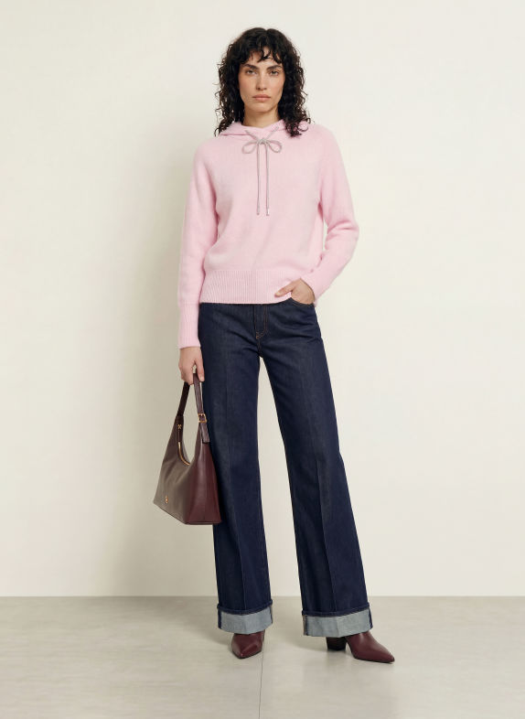 MARC CAIN Strick-Hoodie mit Alpaka 208 chalk pink