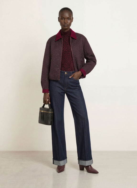 MARC CAIN Jacquard-Blouson 296 winetasting