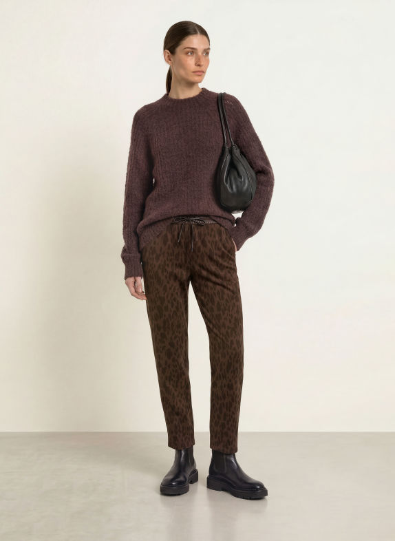 MARC CAIN Pullover mit Alpaka 697 seal brown