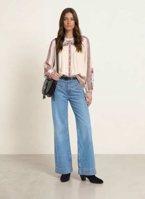 ba&sh Bluse VALDA ECRU / DUNKELROT / BLAU
