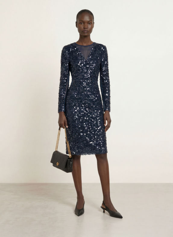 MARC CAIN Cocktailkleid mit Pailletten 393 pageant blue