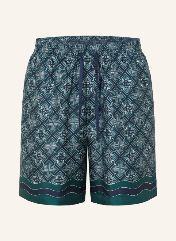 Casablanca Zijden shorts DONKERGROEN / CRÈME / DONKERBLAUW