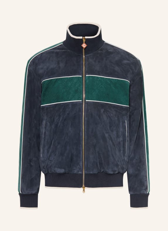 Casablanca Leather jacket DARK BLUE / GREEN / WHITE