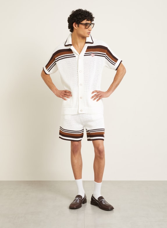 Casablanca Resort-overhemd Comfort Fit CRÈME / MARRON FONCÉ / BRUIN