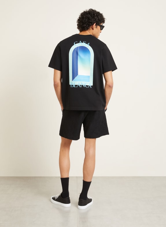 Casablanca T-Shirt SCHWARZ / MINT / DUNKELBLAU