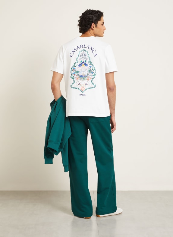 Casablanca T-Shirt WEISS / GRÜN / DUNKELBLAU