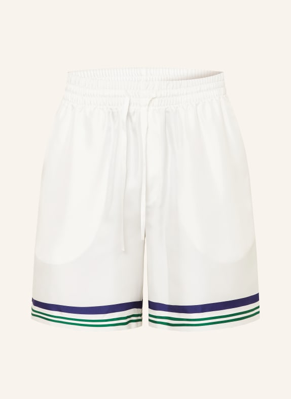 Casablanca Zijden shorts WIT / GROEN / DONKERBLAUW