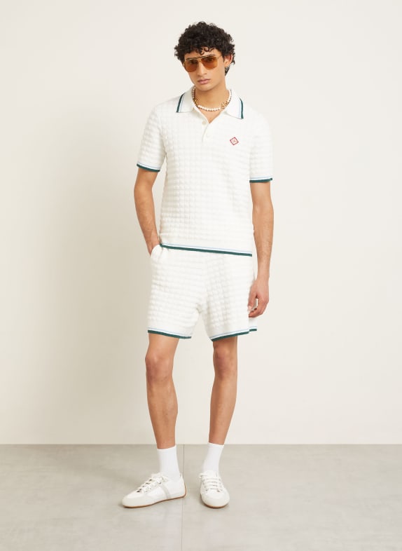 Casablanca Badstofshort CRÈME / DONKERGROEN / LICHTBLAUW