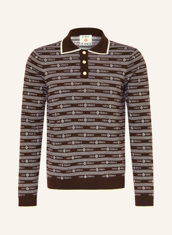 Casablanca Strick-Poloshirt DUNKELBRAUN / CREME