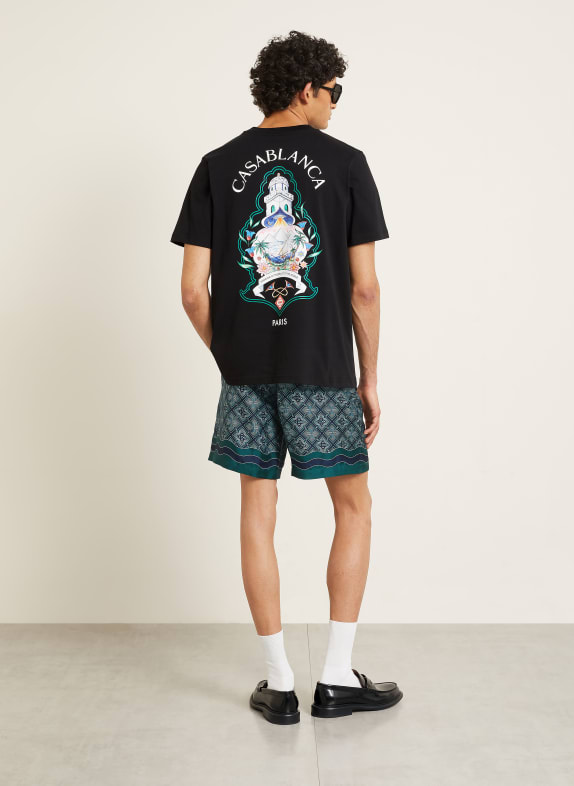 Casablanca T-shirt ZWART / GROEN / BLAUW