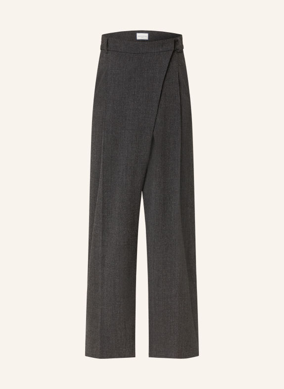 SEDUCTIVE GILLIAN wide-leg trousers with glitter thread DARK GRAY / GRAY