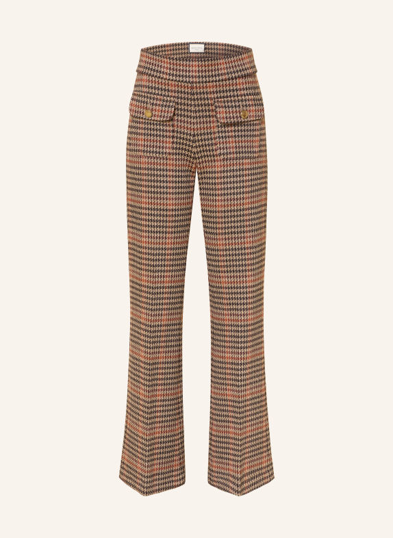 SEDUCTIVE NANETTE 7/8-length trousers DARK BROWN / BEIGE / DARK ORANGE