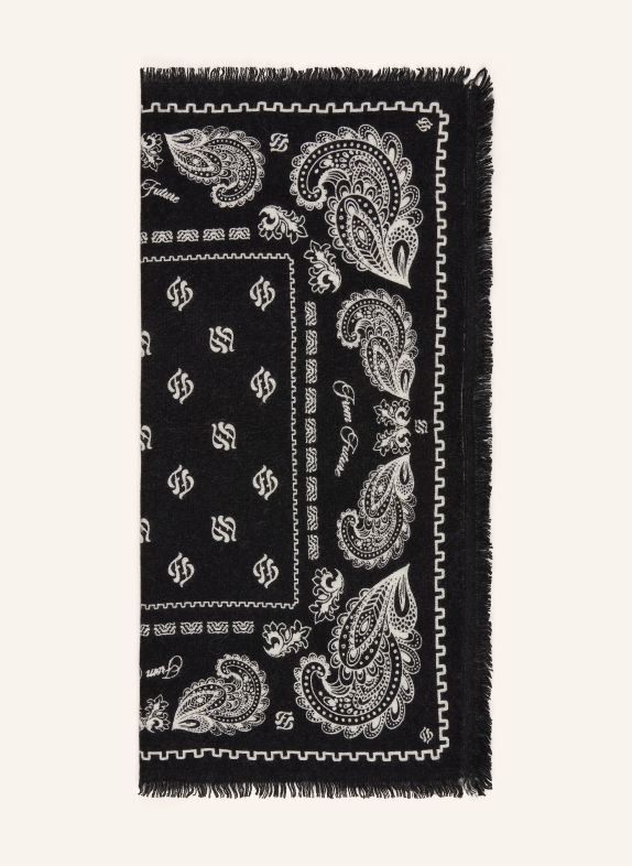 FROM FUTURE Cashmere-Tuch SCHWARZ / CREME