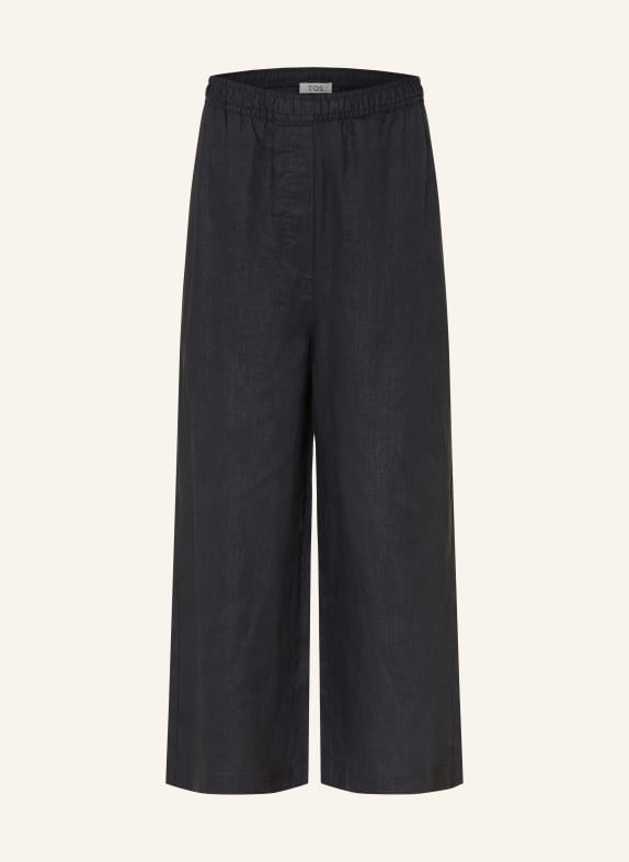 COS Spodnie typu culotte z lnu GRANATOWY