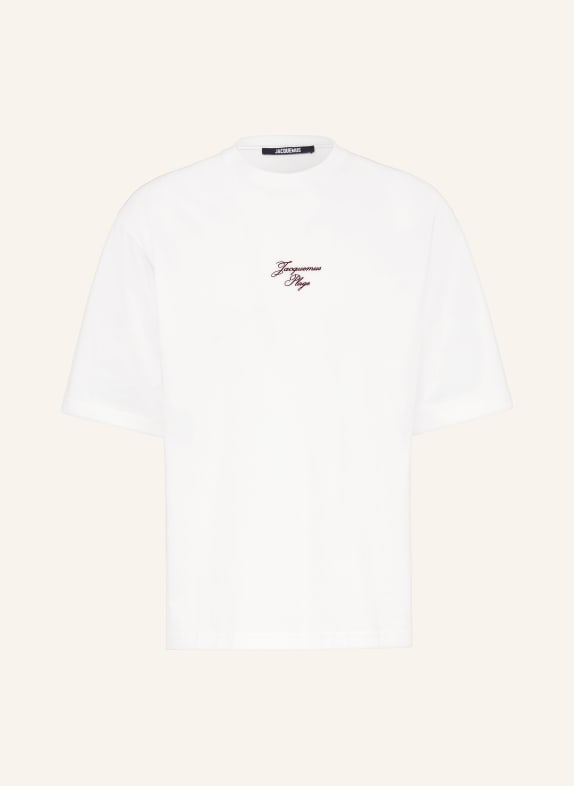 JACQUEMUS Koszulka oversize LE T-shirt BATEAU BIAŁY / CIEMNOCZERWONY