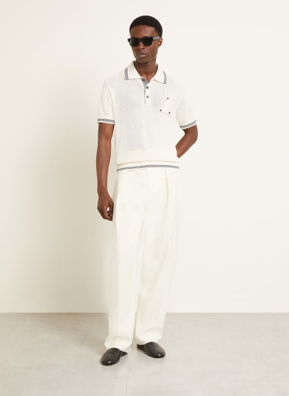 JACQUEMUS Gebreid poloshirt LE POLO VOILIER met zijde WIT