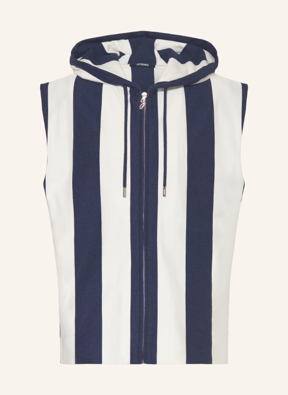 JACQUEMUS Kamizelka dresowa LE GILET MARINIERE GRANATOWY / BIAŁY