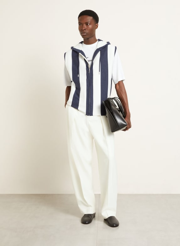 JACQUEMUS Sweatvest LE GILET MARINIERE DONKERBLAUW / WIT